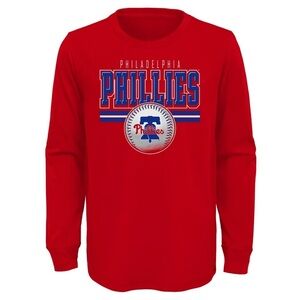 MLB Licensed Philadelphia Phillies Long Sleeve Tshirt Boys Youth Sz Large 14-16